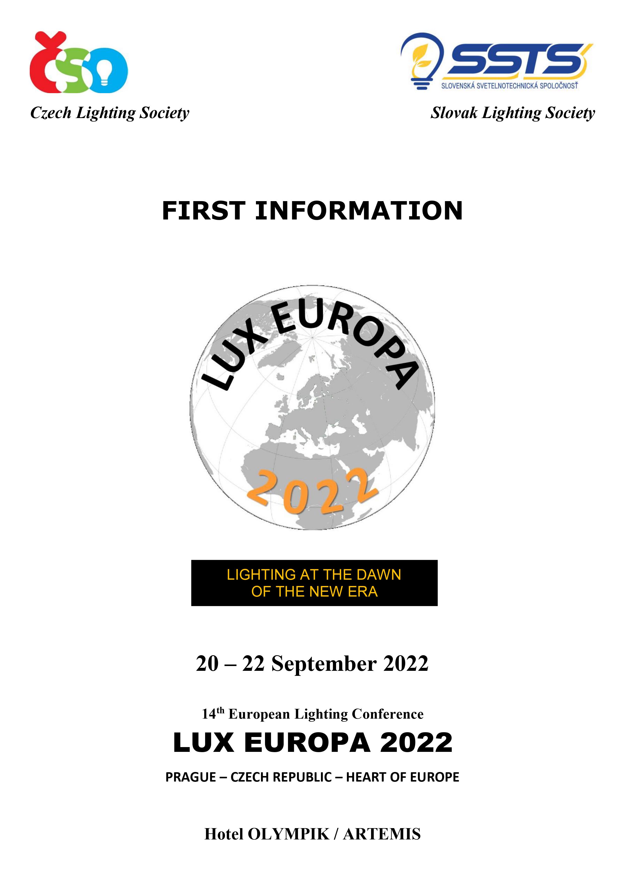 “14. Lux Europe Uluslararası Aydınlatma Konferansı” Eylül 2022 'de...